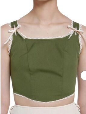 Thorn & Fable Green Crop Corset